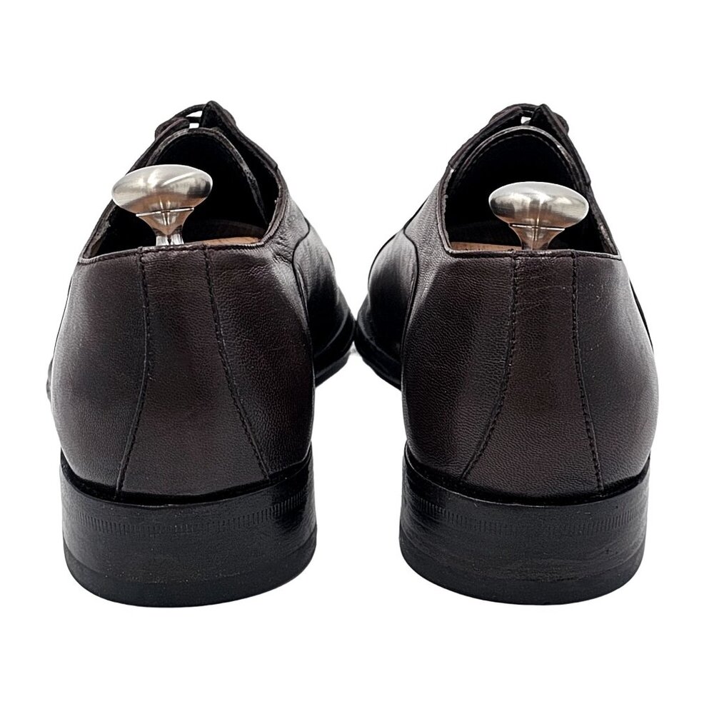 Bruno Magli Italy Men's size 6.5 Dress Shoes Brown Nappa Leather Cap-toe Oxfords - Picture 5 of 13